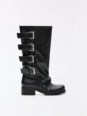 Bershka Botki Biker Kobieta Czarny