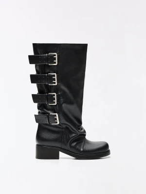 Bershka Botki Biker Kobieta Czarny