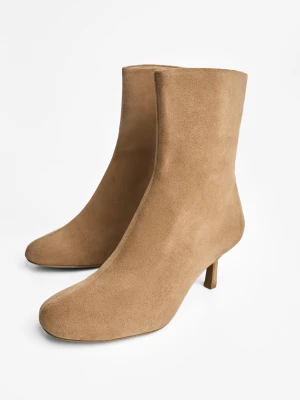 Bershka Botki Na Obcasie Typu Kitten Kobieta Jasnobrzowy