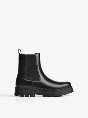 Bershka Botki Z Elastyczne Zdobienie Mężczyzna Czarny