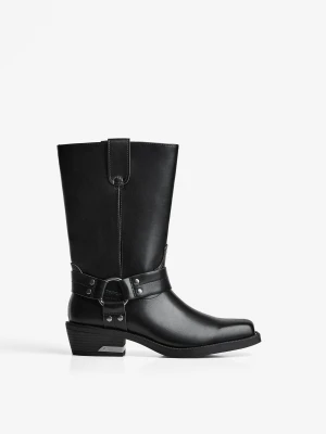 Bershka Boty Biker Mężczyzna Czarny