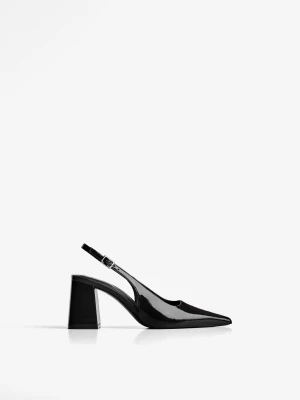 Bershka Buty Bez Pięty Na Klockowym Obcasie Kobieta Czarny
