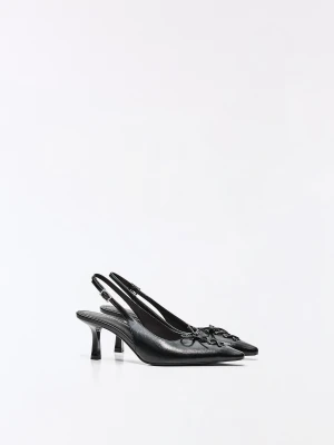 Bershka Buty Kitten Heel Z Gorsetowym Wiązaniem Kobieta Czarny