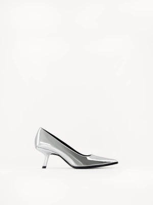 Bershka Buty Na Metalicznym Obcasie Kobieta Srebrny