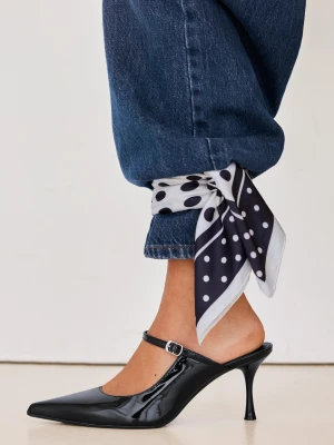 Bershka Buty Na Obcasie Typu Mule Z Klamrą Kobieta Czarny