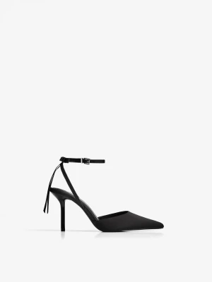 Bershka Buty Na Obcasie Z Kokardą Kobieta Czarny