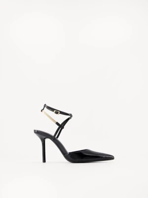Bershka Buty Na Obcasie Z Łańcuszkiem Kobieta Czarny