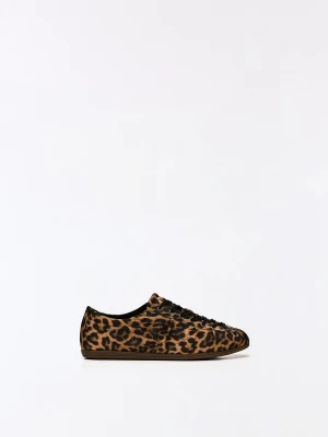 Bershka Buty Sportowe Z Cienką Podeszwą W Panterkę Kobieta Leopard
