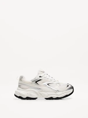 Bershka Buty Sportowe Z Łączonych Elementów Mężczyzna Biały