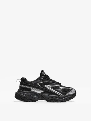 Bershka Buty Sportowe Z Łączonych Materiałów Mężczyzna Czarny