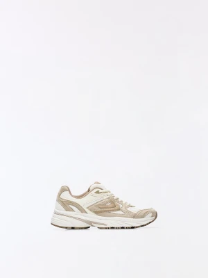 Bershka Buty Sportowe Z Łączonych Materiałów Kobieta Piaskowy