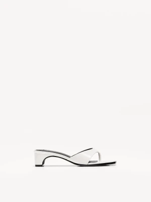 Bershka Buty Typu Mules Na Obcasie Kobieta Biały