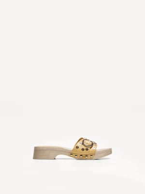 Bershka Buty Typu Mules Na Obcasie Kobieta Żółty