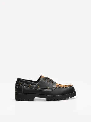Bershka Buty Żeglarskie W Zwierzęcy Wzór Mężczyzna Leopard