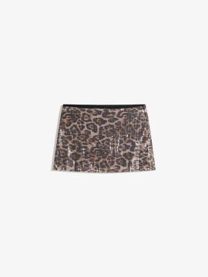 Bershka Cekinowa Spódnica Mini Kobieta Wielokolorowy