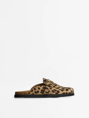 Bershka Chodaki W Zwierzęcy Wzór Ze Sprzączką Kobieta Leopard