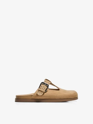 Bershka Chodaki Ze Sprzączką Kobieta Piaskowy