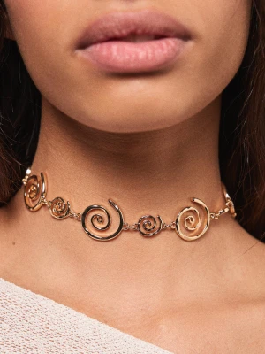 Bershka Choker-Spirala Kobieta Złoty