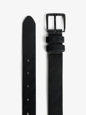 Bershka Cienki Pasek Ze Sztucznej Skóry Mężczyzna Czarny