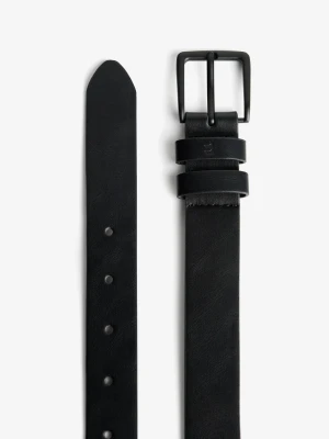 Bershka Cienki Pasek Ze Sztucznej Skóry Mężczyzna Czarny