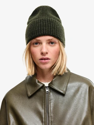 Bershka Czapka Beanie Basic Kobieta Zielony