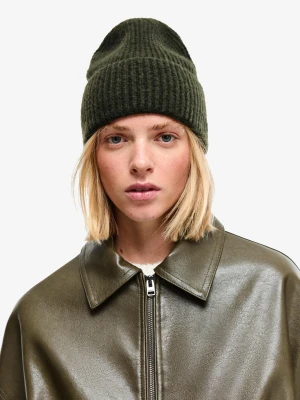 Bershka Czapka Beanie Basic Kobieta Zielony