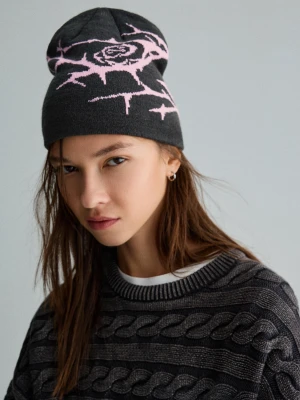 Bershka Czapka Beanie W Stylu Skater Kobieta Czarny