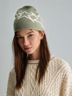 Bershka Czapka Beanie W Stylu Skater Kobieta Zielony