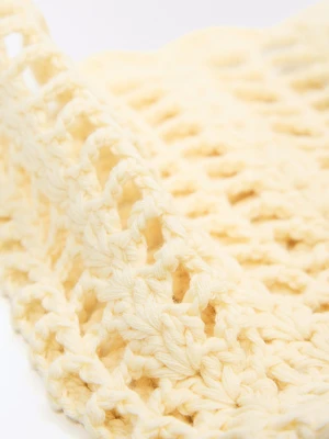 Bershka Czapka Beanie Z Dzianiny Kobieta Kremowy