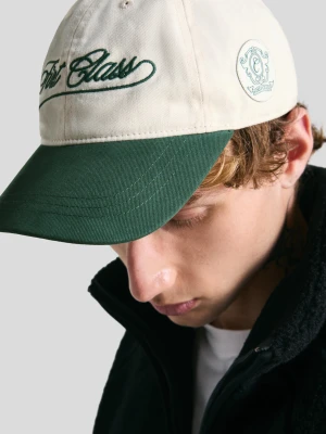 Bershka Czapka Haftowana Mężczyzna Kremowy