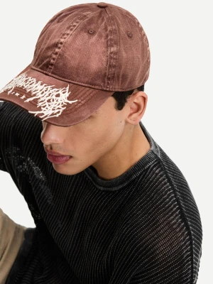 Bershka Czapka Z Haftem Mężczyzna Brązowy