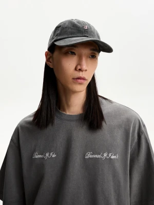 Bershka Czapka Z Haftem Mężczyzna Czarny