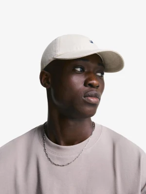 Bershka Czapka Z Haftem Mężczyzna Kremowy