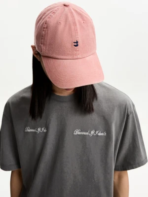 Bershka Czapka Z Haftem Mężczyzna Różowy