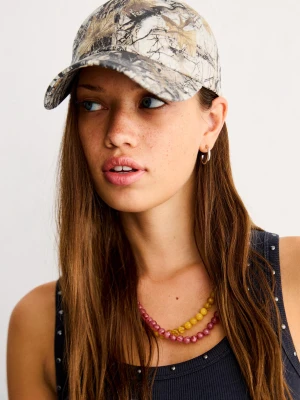 Bershka Czapka Z Nadrukiem Kobieta Szary