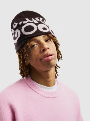 Bershka Czapka Z Nadrukiem Mężczyzna Brązowy