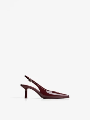 Bershka Wsuwane Buty Bez Pięty Na Obcasie Typu Kaczuszka Kobieta Rubinowy