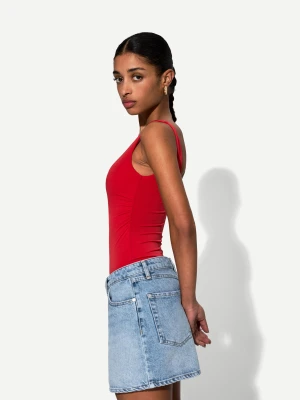 Bershka Denimowa Spódnica Mini Kobieta Niebieski