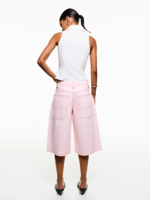 Zdjęcie produktu Bershka Denimowe Bermudy Jortsy Kobieta Różowy