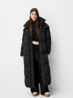 Zdjęcie produktu Bershka Długi Płaszcz Pikowany Kobieta Czarny