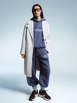Bershka Długi Płaszcz Soft Kobieta Piaskowy