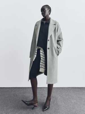 Zdjęcie produktu Bershka Długi Płaszcz Soft Kobieta Szary