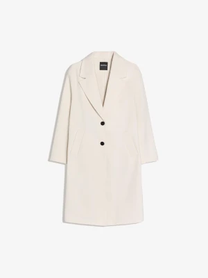 Bershka Długi Płaszcz Soft Touch Kobieta Biały Złamany