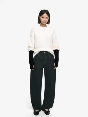 Bershka Długie Rękawiczki Bez Palców Kobieta Czarny