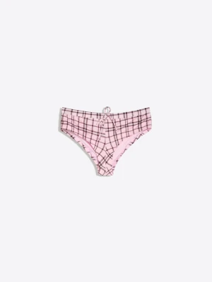 Bershka Dół Od Bikini Typu Culotte W Kratę Kobieta Różowy