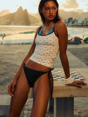Bershka Dół Od Bikini Z Kokardą Kobieta Czarny