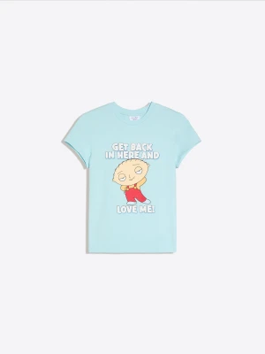 Zdjęcie produktu Bershka Dopasowana Koszulka Z Nadrukiem Family Guy Kobieta Jasnoniebieski