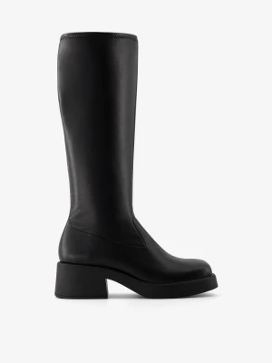 Bershka Dopasowane Kozaki Na Płaskiej Podeszwie Kobieta Czarny