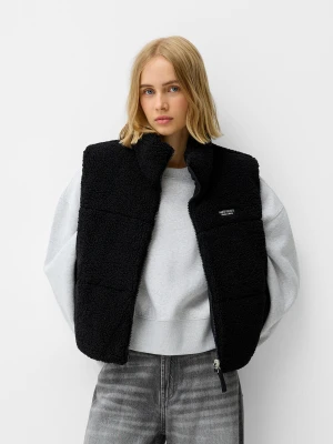 Zdjęcie produktu Bershka Dwustronna Kamizelka Ze Sztucznym Barankiem Kobieta Czarny