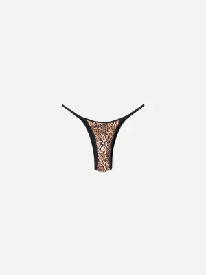 Bershka Dwustronny Dół Od Bikini W Zwierzęcy Nadruk Kobieta Czarny